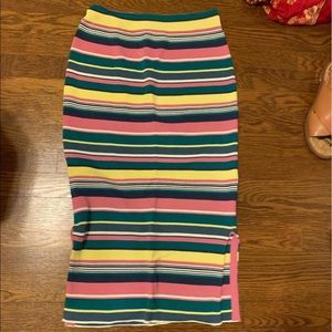 Anthropology midi striped skirt